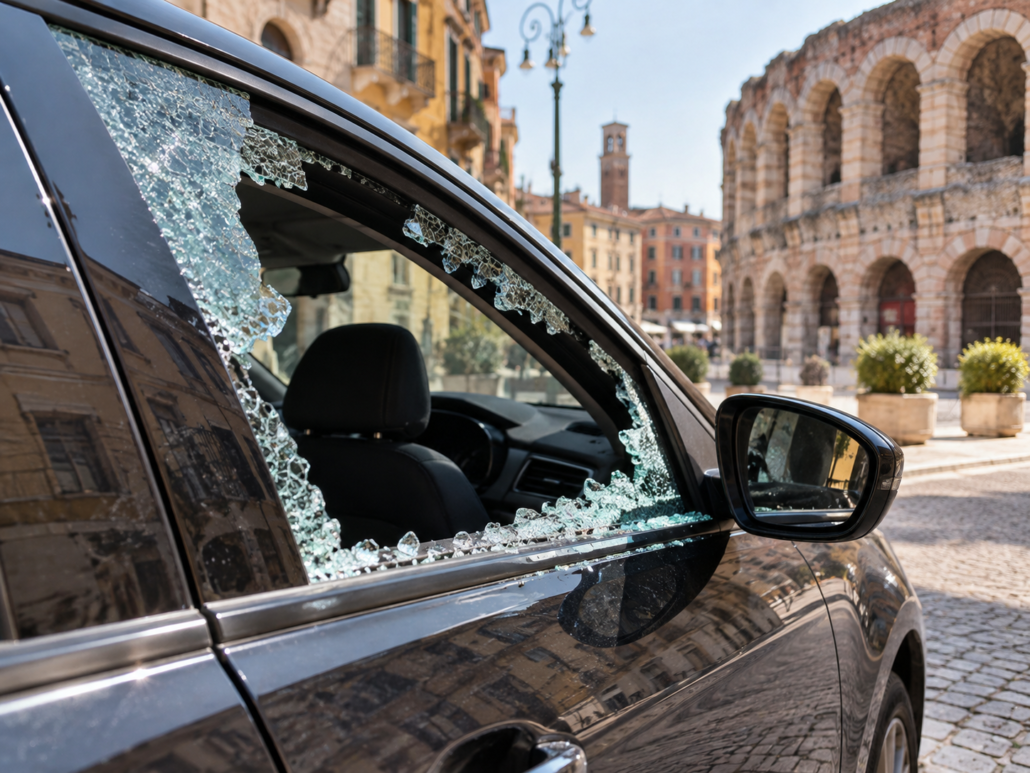Vetro Auto Rotto per Furto a Verona: Cosa Fare Subito