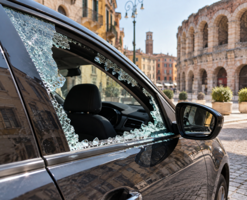Vetro Auto Rotto per Furto a Verona: Cosa Fare Subito
