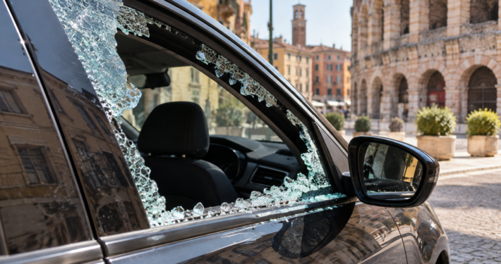 Vetro Auto Rotto per Furto a Verona: Cosa Fare Subito