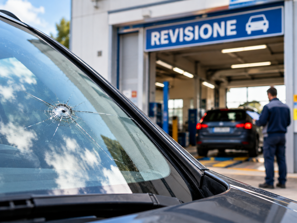 Parabrezza scheggiato e revisione: si passa o no?